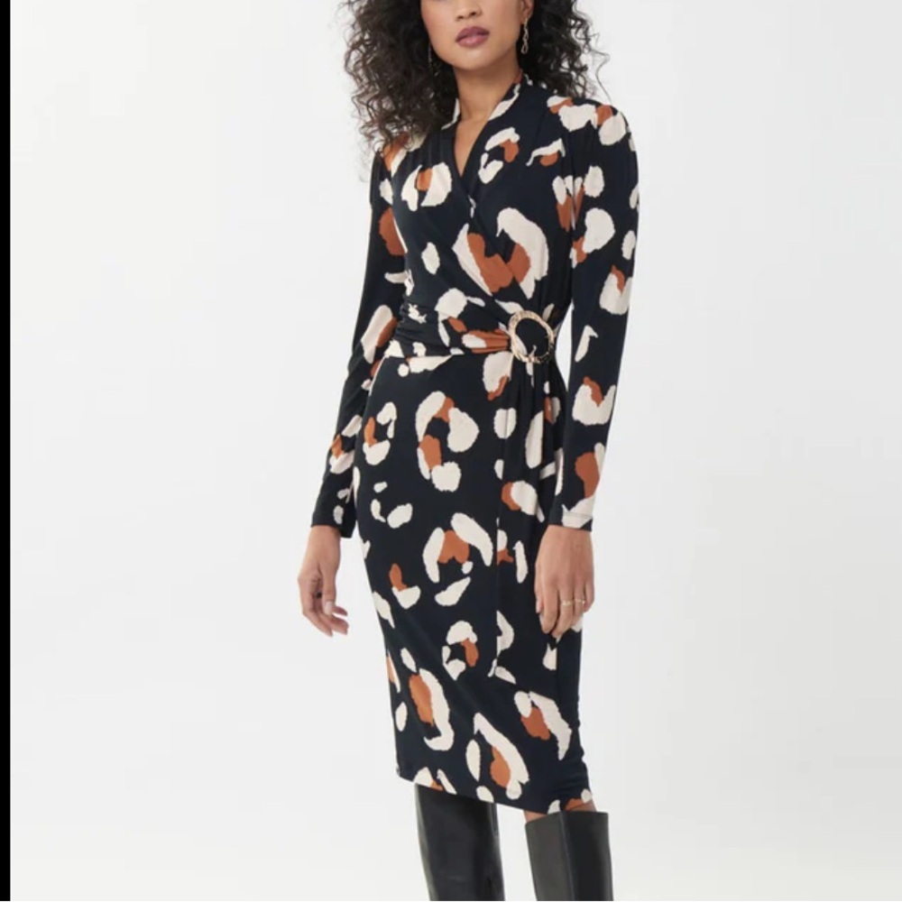 Joseph Ribkoff animal print Long Sleeve Dress 4